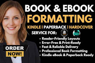 do book formatting, kindle ebook formatting, interior paperback formatting