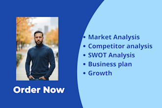 do market research, competitor analysis, swot analysis, and financial analysis
