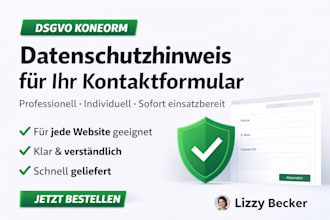 erstelle dsgvo konforme datenschutzhinweise für kontaktformulare