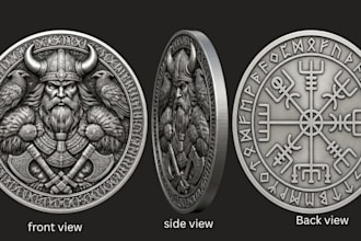 sculpt 3d coin model 3d medallion 3d cnc design bas relief for 3d printing