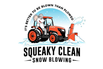 do make an modern custom snow blowing logo