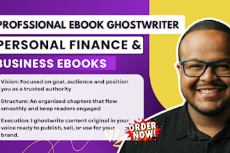 ghostwrite your ebook on personal finance, investing, business management