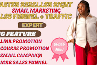 promote master resell right courses with email marketing, campaign, sales funnel