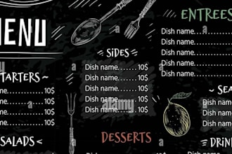 design amazing editable food restaurant menu