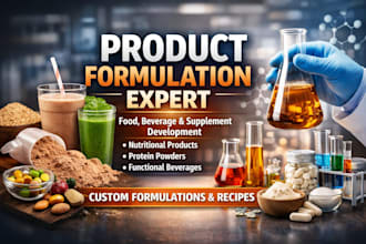 develop food, beverage and supplement product formulation, protein powder recipe