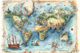 design a watercolor map illustration of your city or venue
