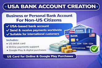 create USA business bank for USA llc owners USA bank creation for non resident