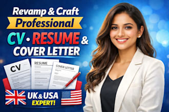 revamp craft edit CV,resume and cover letter UK USA