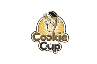design dynamic glamorous logo cookies and coffee
