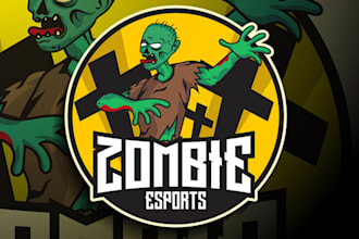 do high quality zombie rage mascot logo with t shirt design