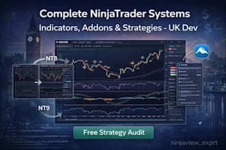build complete ninjatrader trading systems indicators, addons and strategies