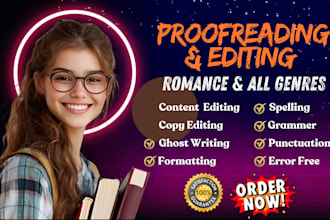 proofread, line edit, and developmental edit your novel for plot holes