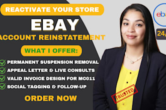 fix ebay mc011 suspension, mc999 appeal, all ebay account reinstatement and vero