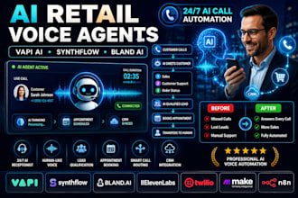 build ai retail voice calling agents using vapi ai, synthflow, and bland ai