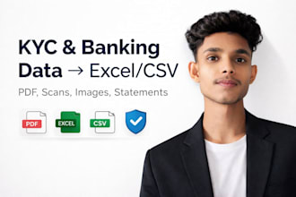 extract kyc and banking data from pdfs into excel or CSV