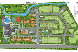 create 2d property map, site plan, resort, rv park and real estate layout