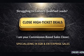commission based sales closer and representative for b2b, lead generation,
