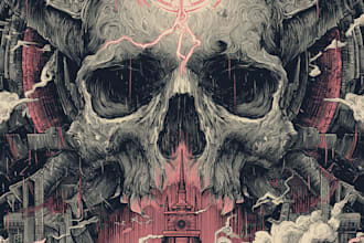 create dark art, horror or skull artworks illustration