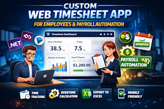 build a custom web timesheet app for employees with payroll automation