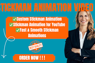create custom 2d stickman animation for videos