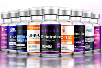 do product label design, vial, peptide label design
