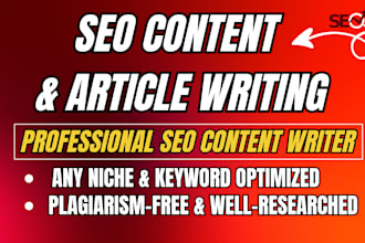 deliver SEO blog writing and article writing as an expert content writer