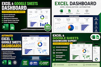 create an automated excel dashboard and google sheets dashboard