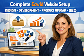build ecwid ecommerce website store design development product upload seo expert