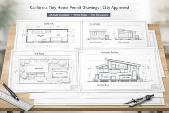 prepare tiny home permit drawings for california