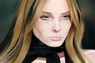 draw semi realistic portrait