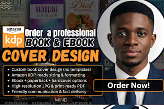 design bestselling style book cover for amazon KDP and print, book cover design