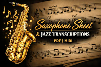 transcribe saxophone solos from jazz sheet music, saxophone notation arrangement