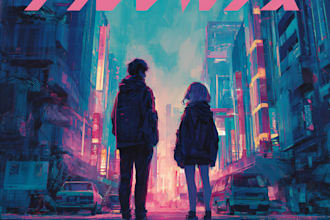 design a anime style album cover or music cover art