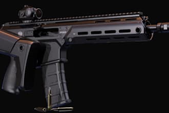 create high quality weapons,game asset  model,3d gun design,pbr texture,gtav gun