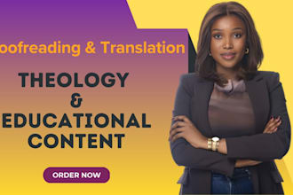 proofread and translate educational and theology content in swahili and english