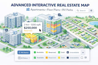 interactive real estate map, clickable apartment site plan svg property map