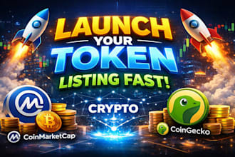 launch your token listing fast, token and crypto coinmarketcap, crypto,coingecko
