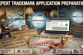 prepare uspto trademark application forms and documents