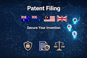 do patent filing for australia, new zealand, malaysia, uk, to secure invention