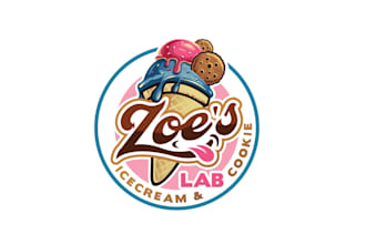 create attractive imagination icecream and cookie logo design