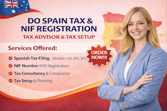 do spain tax,nif registration tax advisor, tax setup,modelo 210,303,103