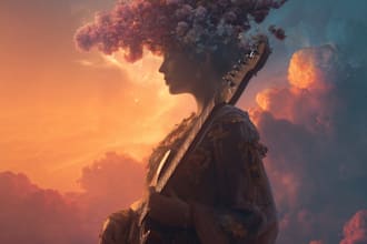 design a dreamy surreal or fantasy music album cover