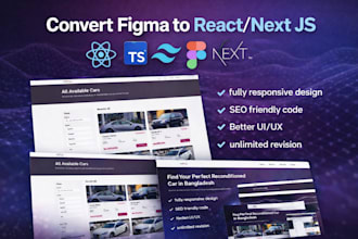 convert figma to reactjs or nextjs website