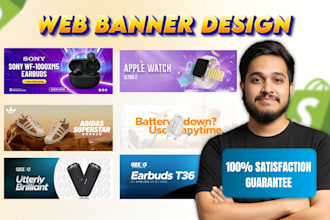 design professional web banner header slider hero image for shopify etsy