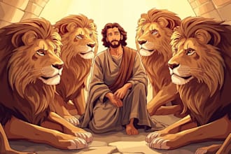 illustrate christian children illustration, beautiful bible themed illustration