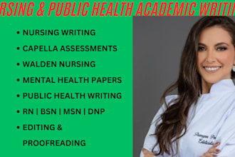 create nursing and public health content for bsn, msn, and dnp topics