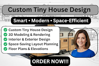 design custom tiny house design with 3d renderings