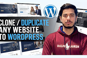 replicate copy clone any website design duplicate to wordpress very quickly