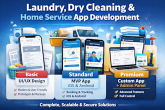 develop laundry app, dry cleaning agent app, home service app