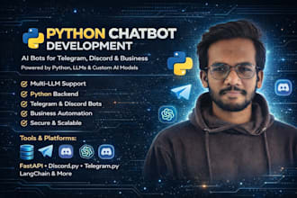 build intelligent python chatbots using llms, ai agents, and custom logic